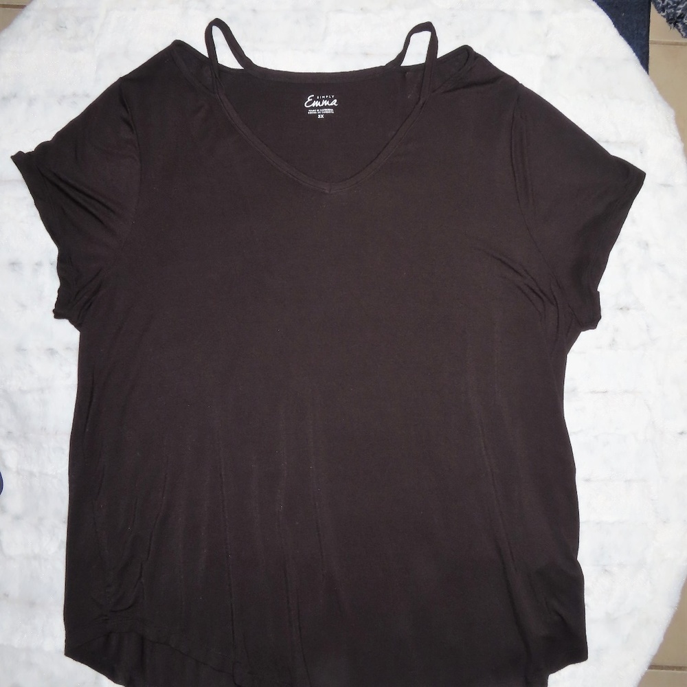 SIMPLY EMMA PLUS SIZE 3X TOP - BLACK
